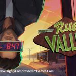 Rue Valley Game Highly Compressed For Pc Full Version Free Download A Stylized, Low-Poly Illustration Of A Woman With An Umbrella And A Digital Clock Showing 8:47 Pm. The Background Features A Sunset Or Sunrise Scene With A Road, Power Lines, And Buildings. A Neon Sign That Reads &Quot;Rue Valley&Quot; Is Prominently Displayed. The Image Has A Retro-Futuristic Aesthetic With Vibrant Colors And Geometric Shapes.